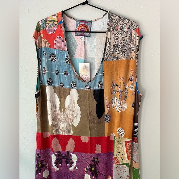 Johnny Was Multicolor Patchwork Midi Dress - Picture 6 of 8